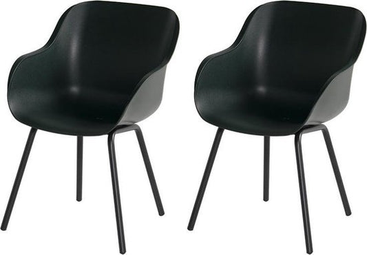 Hartman Sophie elegance garden chair - Dark green - set of 2 - black rondo base