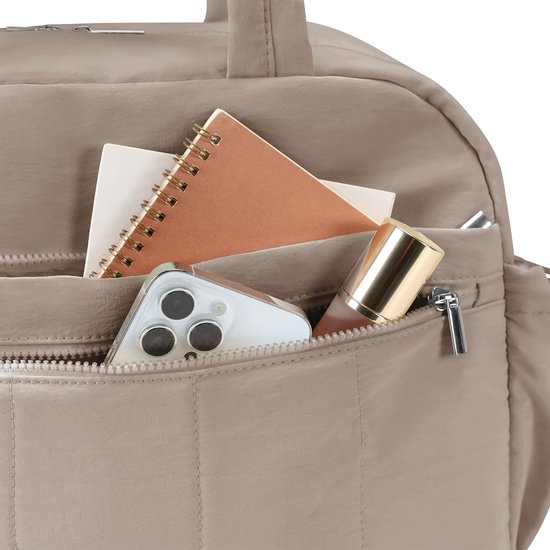 Skycases Weekend Bag - Article personnel - Bagage à main pour Ryanair et Transavia - Imperméable et spacieux - Compartiments intelligents - Idéal pour le voyage et l'usage quotidien - Champagne