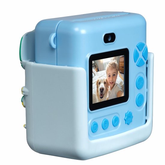 Denver Kids' Camera Full HD with Printer - Selfie Camera - 20MP - Digital Camera Kids - Photo - Video - Games - KPC1363 Blue