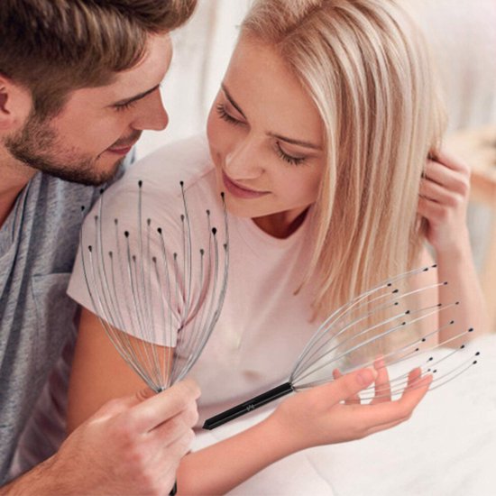 Massagerr® Head & Back Scratcher Set - 5-in-1 Back Scratcher with 5 attachments - Head Scratcher with 20 Fingers - Back Massage - Ultimate Scratching Feeling - Massage