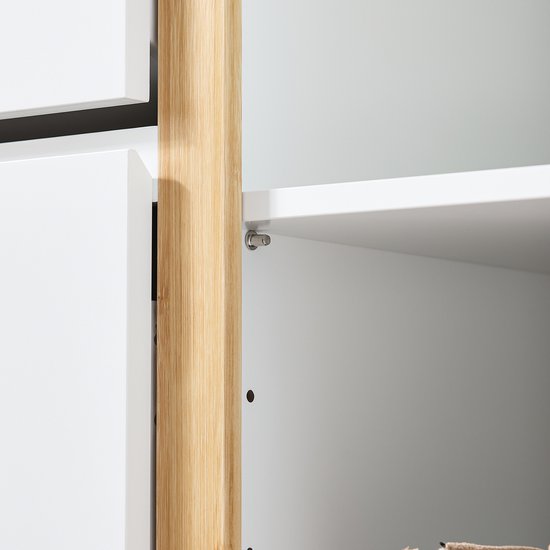 SoBuy FSR189-WN Meuble à chaussures - Bois composite blanc avec 3 abattants et porte