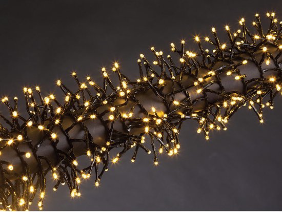 Merga LED, guirlande lumineuse, 12 m, 1020 LED, blanc chaud, câble noir, pour l'intérieur et l'extérieur, 24 V