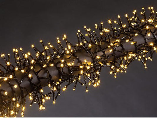 Merga LED, guirlande lumineuse, 12 m, 1020 LED, blanc chaud, câble noir, pour l'intérieur et l'extérieur, 24 V