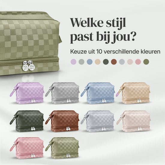 Skycases Travel Essentials - Trousse de toilette et de maquillage - Imperméable et compacte - Convient pour le voyage et l'usage quotidien - Unisexe - Vert Matcha