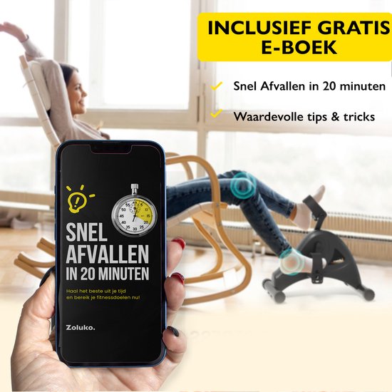 Zoluko Chair Bike with Electric Support - Includes Remote Control, Anti-slip mat and E-Book - For Arms and Legs - For Elderly or Rehabilitation - desk bike - deskbike - Chair Bike Exercise Trainer - Cycle Trainer - Black