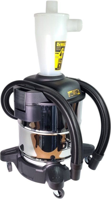 Pré-séparateur pour aspirateurs - Réservoir en acier inoxydable de 34 litres - Conception cyclonique - Augmente la durée de vie du filtre - Noir