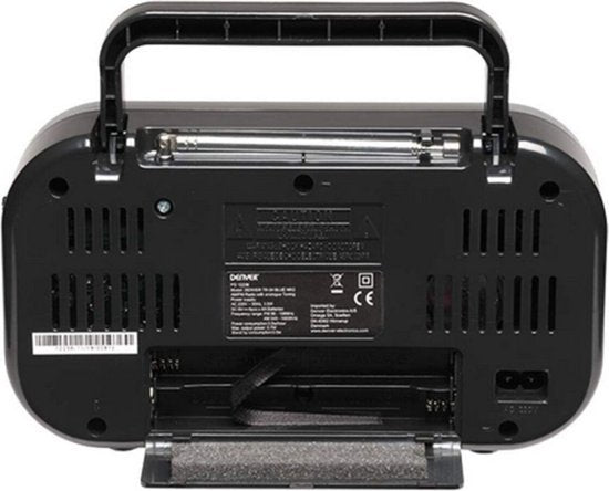Radio Retro FM - Denver - Fonctionne sur batterie ou sur secteur - Radio portable - TR51 - Noir