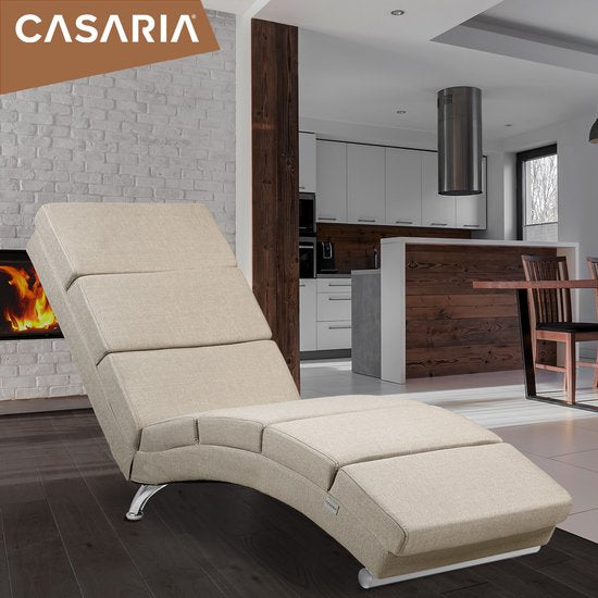 Casaria Recliner London - Chaise longue chromée - Sand