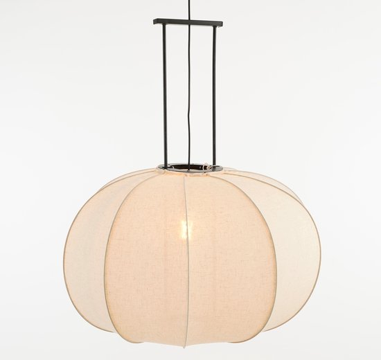 Lampe pendante Pego Mica Decorations - H94 x Ø83 cm - Lin - Blanc cassé