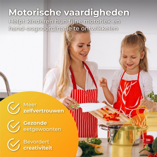 Nuvance - Set de couteaux pour enfants - Set de cuisine 17 pièces - Kiddikutter - Couverts pour enfants avec planche à découper, couteau à éplucher, couteau pour enfants, coupe-frites et tablier de cuisine - Kiddicutter - Cuisine pour enfants - Ustensiles