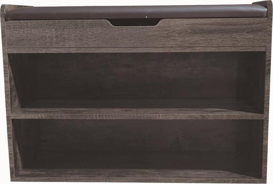 Meuble à chaussures avec banc - banc d'entrée avec compartiments de rangement pour chaussures - brun gris