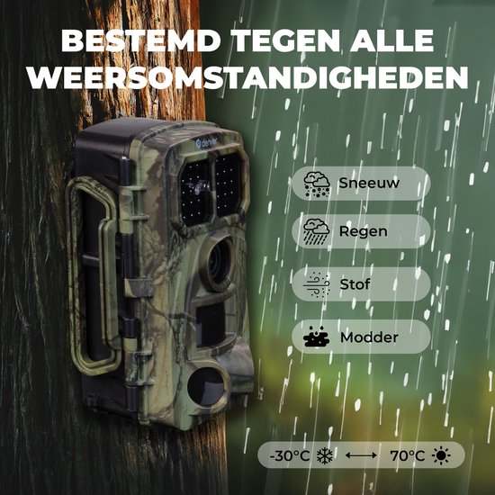 Caméra Denver avec vision nocturne et WiFi - 4K Ultra HD - 48MP - WiFi - TrailCam GO app - Ecran LCD - Etanche - WCT8026