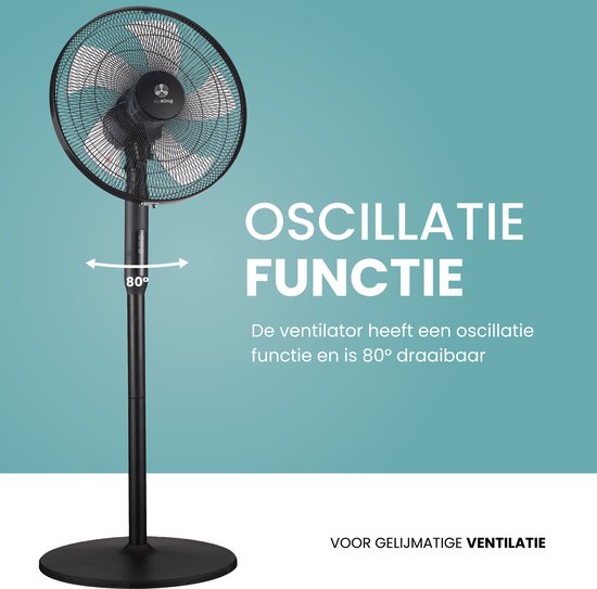AirKing Ventilateur sur trépied 3-en-1 avec télécommande - Ventilateur vertical économe en énergie avec 3 réglages de vitesse - Ventilateur de refroidissement avec minuterie et mode nuit pour un refroidissement optimal - Noir