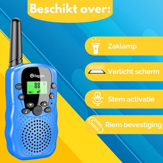 Squago Walkie talkie 2 pièces - Pour enfants et adultes - WalkieTalkie