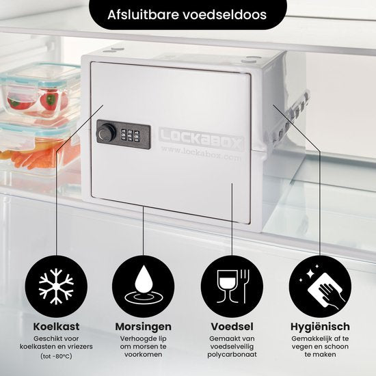 Lockabox One™ Boîte de rangement avec serrure à chiffres - Armoire à pharmacie verrouillable - Coffre-fort en polycarbonate - Résistant au réfrigérateur et au congélateur - 10,5 litres - 31 x 21 x 17 cm.