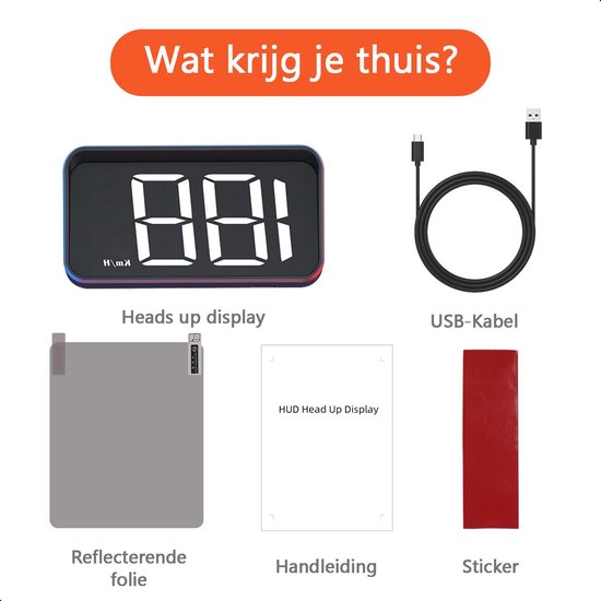 Tech Essentials Automatic - GPS Speedometer Auto HUD - USB-C - White - Head Up Displays - Plug and Play