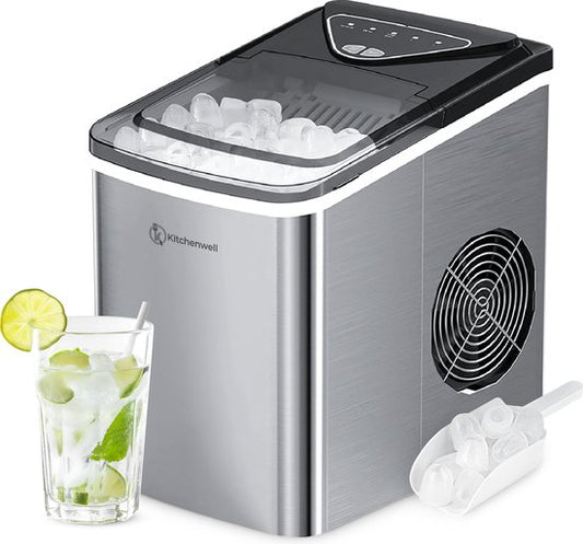Machine à glaçons Kitchenwell - 2L - 12kg/24 heures - Fonction autonettoyante - Argenté