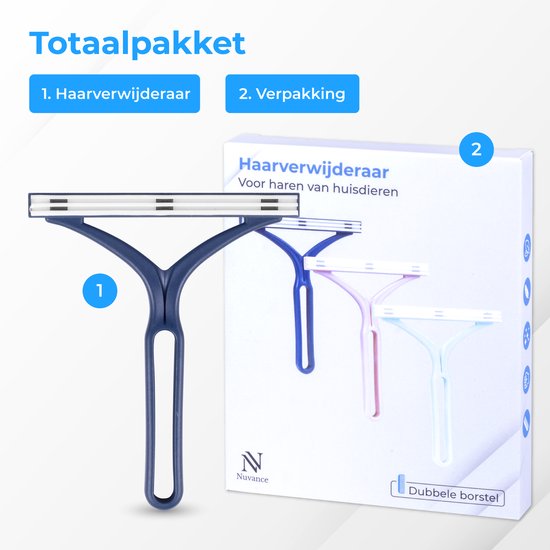 Nuvance - Épilateur pour animaux de compagnie - Épilateur pour chats - Épilateur pour chiens - Épilateur pour peluches - Bleu