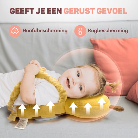 Vulpes Goods® BabyCare - Coussin de tête pour bébé - Oreiller de sécurité pour bébé - Sac à dos en cas de chute - Respirant en 3D - Apprendre à marcher en toute sécurité - À