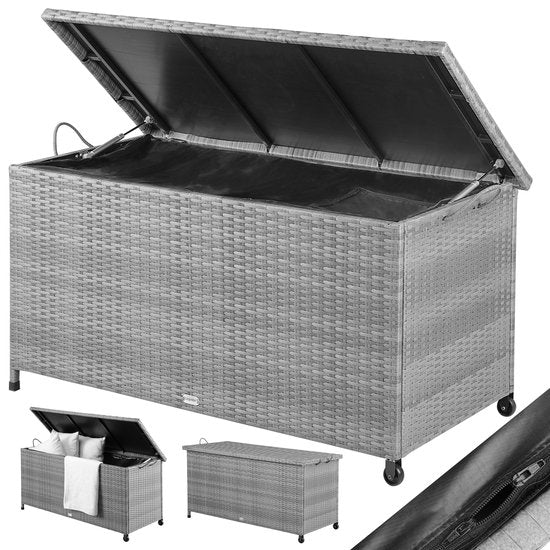 Casaria Boîte de rangement - Résistant aux intempéries 122x56x61cm 420L - Gris