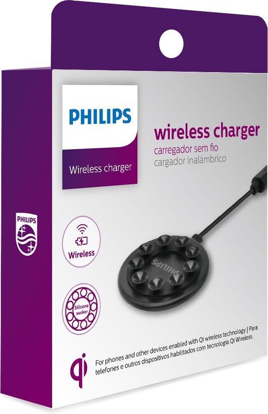 Philips Wireless Qi charger - DLP9016U/97 - avec ventouses - antidérapant