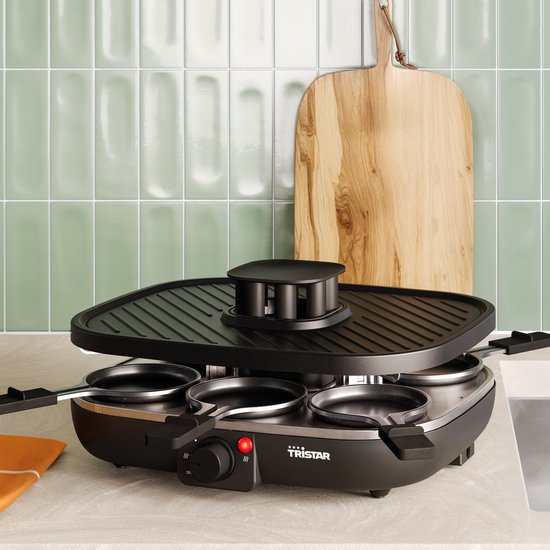 Tristar Gourmet Set - RA-2760 Clean Air - Hotte aspirante encastrable - 1100W - Gril 6 personnes - Noir