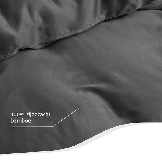 Home by TEMPUR - Sur-matelas - 90 x 200 x 9 cm - Anthracite & Fibres de Bambou - Doux et Irritable - Chambre à coucher & Confort - Infroissable et résistant au séchage