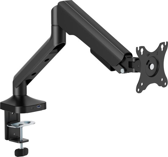 VDD Gaming - Bras de moniteur - Bras de moniteur - Support de moniteur - Hauteur réglable - Pour 1 écran - Design ergonomique - Noir