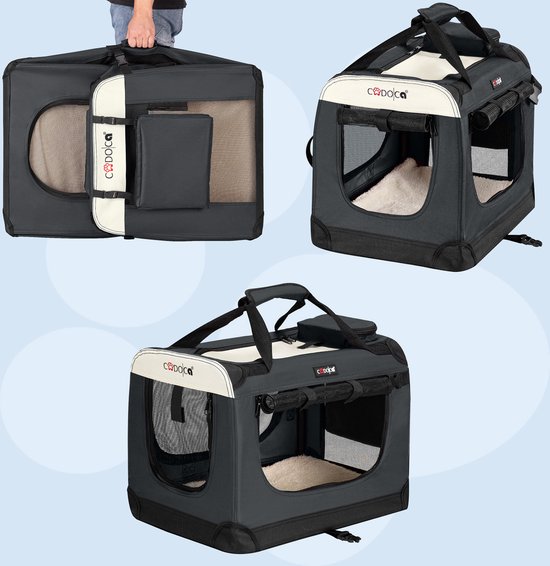 Cadoca Dogs & Cats Travel Basket L - 70x52x50cm - Anthracite