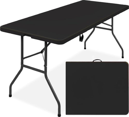 ADSafety Table pliante - Table de camping - Table pliante - Table pliante d'extérieur - Table de jardin - 180 x 74 x 74 cm - Noir