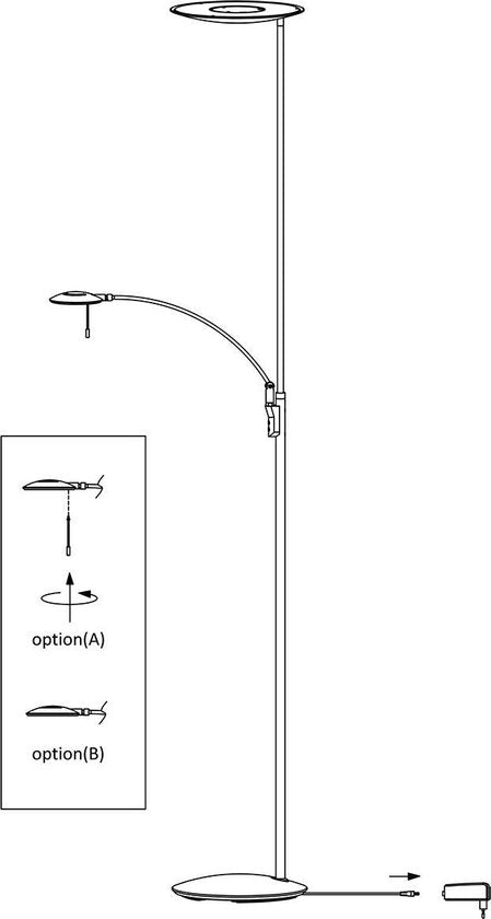 Lampadaire Steinhauer Zenith LED - Laiton