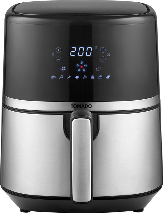 Tomado TAF5401S - Friteuse à air - Capacité de 5,4 litres - Friteuse à air chaud - Affichage numérique - 800 grammes de frites - Noir/RVS