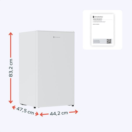 KitchenBrothers Réfrigérateur - 92L - Modèle de table - Glacière - Frigo - Pose libre - Blanc