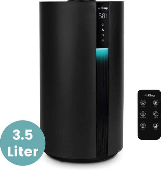 AirKing Humidificateur - Noir - Topfill - 3,5 litres - Hygromètre - Aroma