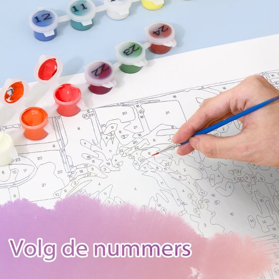 Rubye® Painting By Number Adults - Buddha - Peinture et pinceaux inclus - Canvas Painting canvas - Colour by Number - 40x50cm