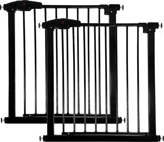 Goliving Porte d'escalier sans perçage - 2 pièces - 75 à 103 cm - Fixation par pince - Modèle à pince - Extensible - Métal - Barrière pour enfants - Barrière pour chiens - Noir