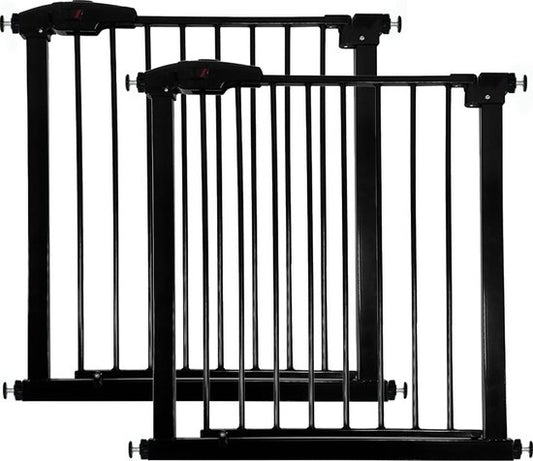 Goliving Porte d'escalier sans perçage - 2 pièces - 75 à 103 cm - Fixation par pince - Modèle à pince - Extensible - Métal - Barrière pour enfants - Barrière pour chiens - Noir