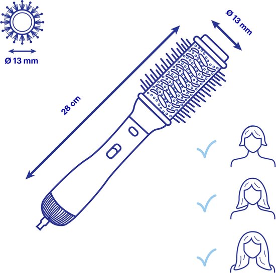 Babyliss BAB287TTE Ceramic Titanium Tourmaline 13 mm - Brosse pour sèche-cheveux