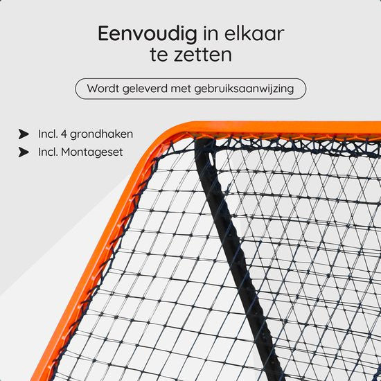 Rebondisseur double face Volcan - Équipement d'entraînement de football - Rebondisseur de football réglable - 85 x 85 cm - Ancrages au sol inclus - Double progression