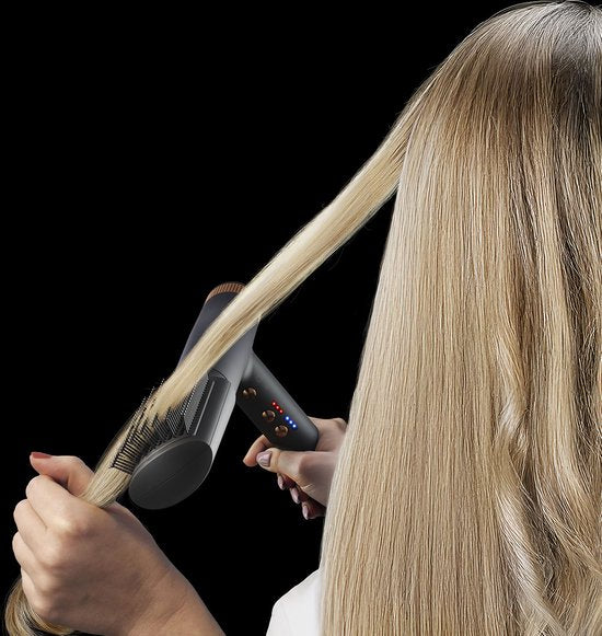 Princess Airstyler Pro 529205 - 7 en 1 - 2000 Watts - cordon de 1.8m - moteur BLDC - sac de rangement de luxe - gant de chaleur - multi styler - enveloppe de cheveux - lisseur de cheveux - sèche-cheveux - brosse chauffante - brosse Fohn - brosse à boucler