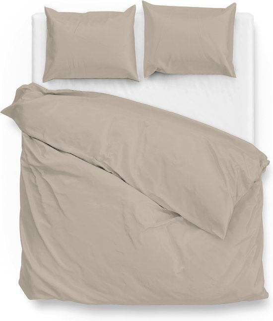 ZoHome Satinado Housse de couette - Litsjumeaux - 240x200/220 cm - Forest Sand