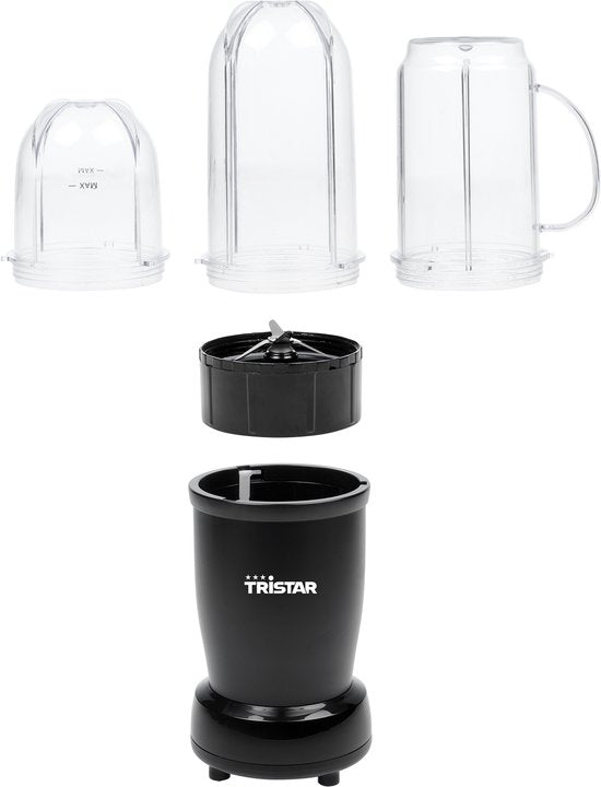 Tristar BL-4486 Smoothie Maker - Blender - Puissance 350W - 0,5 litre - 3 gobelets inclus - Lavable au lave-vaisselle