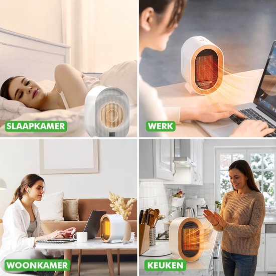 Travelhawk Chauffage électrique - Chauffage céramique - 3 niveaux - 1200W Chauffage - Chauffage électrique avec indication LED - Rotatif - Noir