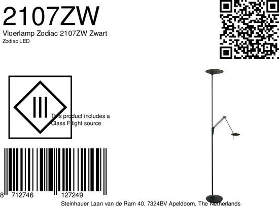 Lampadaire Steinhauer Zodiac LED - Noir