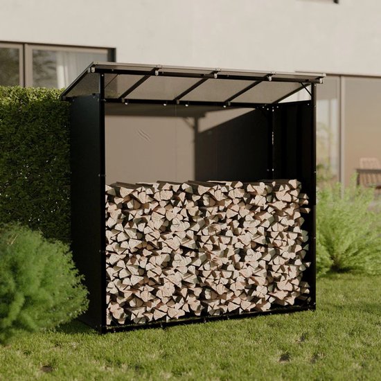 Support pour bois de chauffage / Support pour bois - Extérieur - Toit et bâche inclus