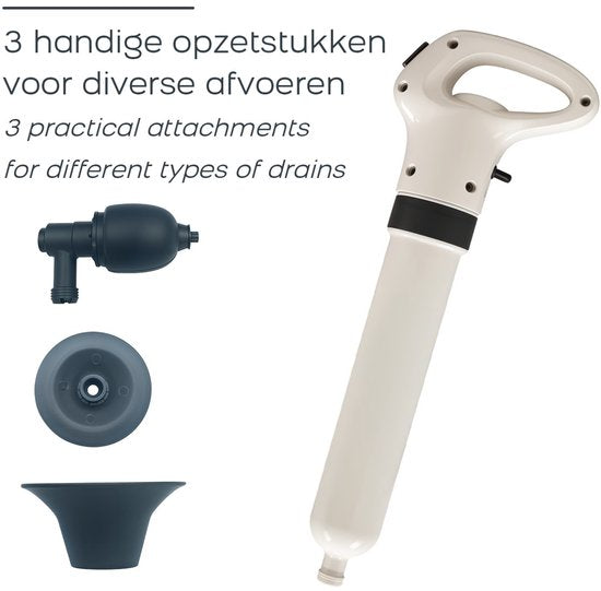 Orange Donkey High Pressure Air Drain Blower - Nettoyeur de canalisations avec pression d'air - Déboucheur pour cuisine, salle de bain et toilettes - Respectueux de l'environnement