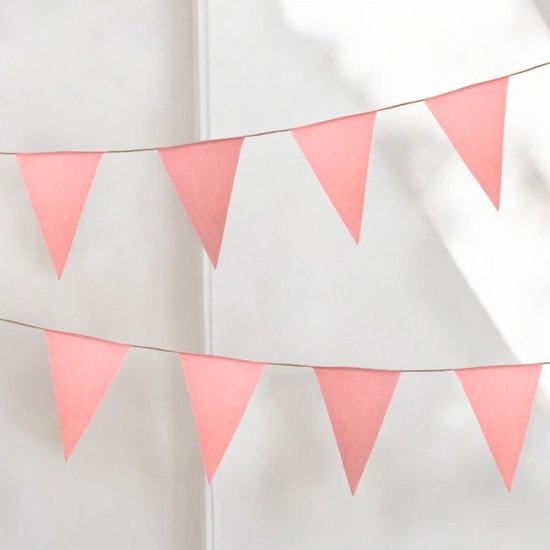 tissu flagline a sunny day - tissu flagline rose - baby shower girl - birth girl - gender reveal - guirlande en tissu - flagline 10 mètres - 100% coton - flagline rose - décoration baby shower - décoration d'anniversaire - astuce cadeau