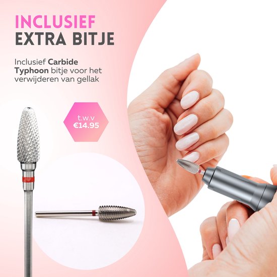 Lime à ongles électrique - Beeperfect - Coupe-ongles - Ensemble manucure et pédicure - 12 embouts et 60 rouleaux de ponçage - 4 accessoires supplémentaires