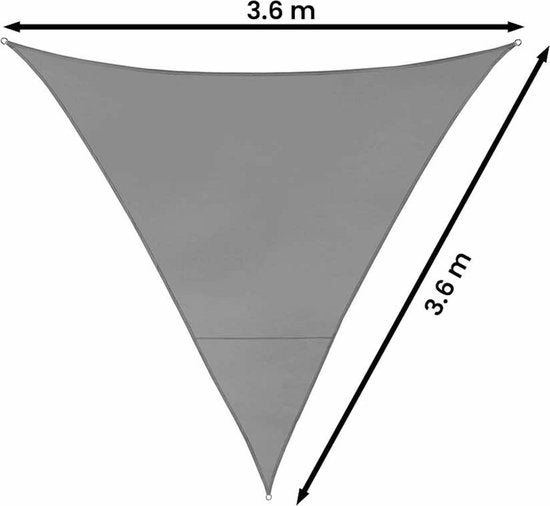 Feel Home - Toile d'ombrage - Protection solaire - Triangle - 3,6 m - Gris foncé