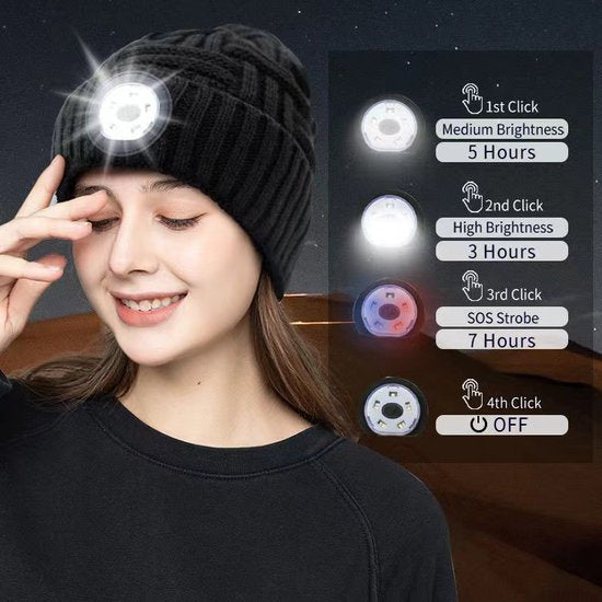 Garpex® Chapeau confortable avec éclairage LED - Chapeau LED Taille unique